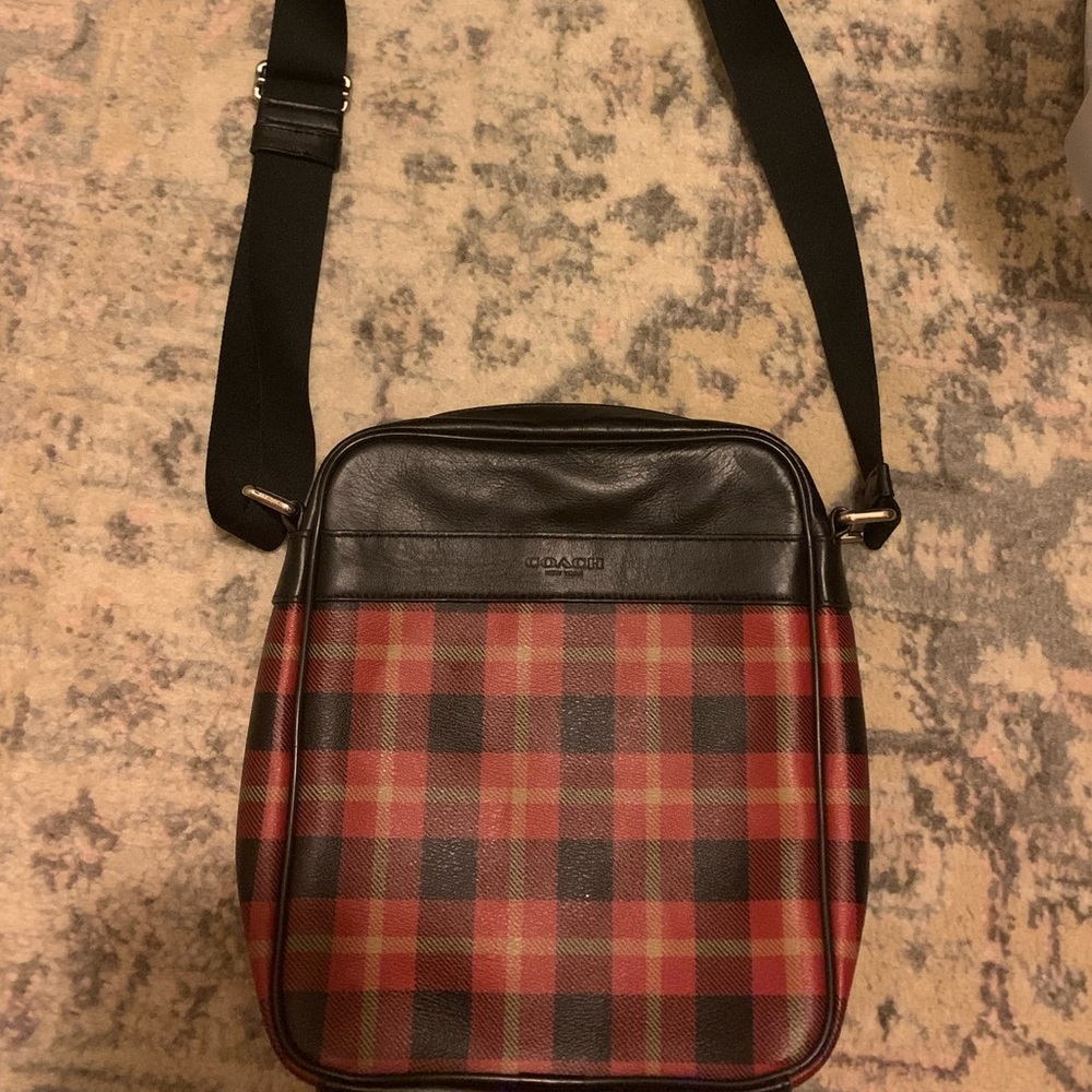 Plaid coach crossbody purse